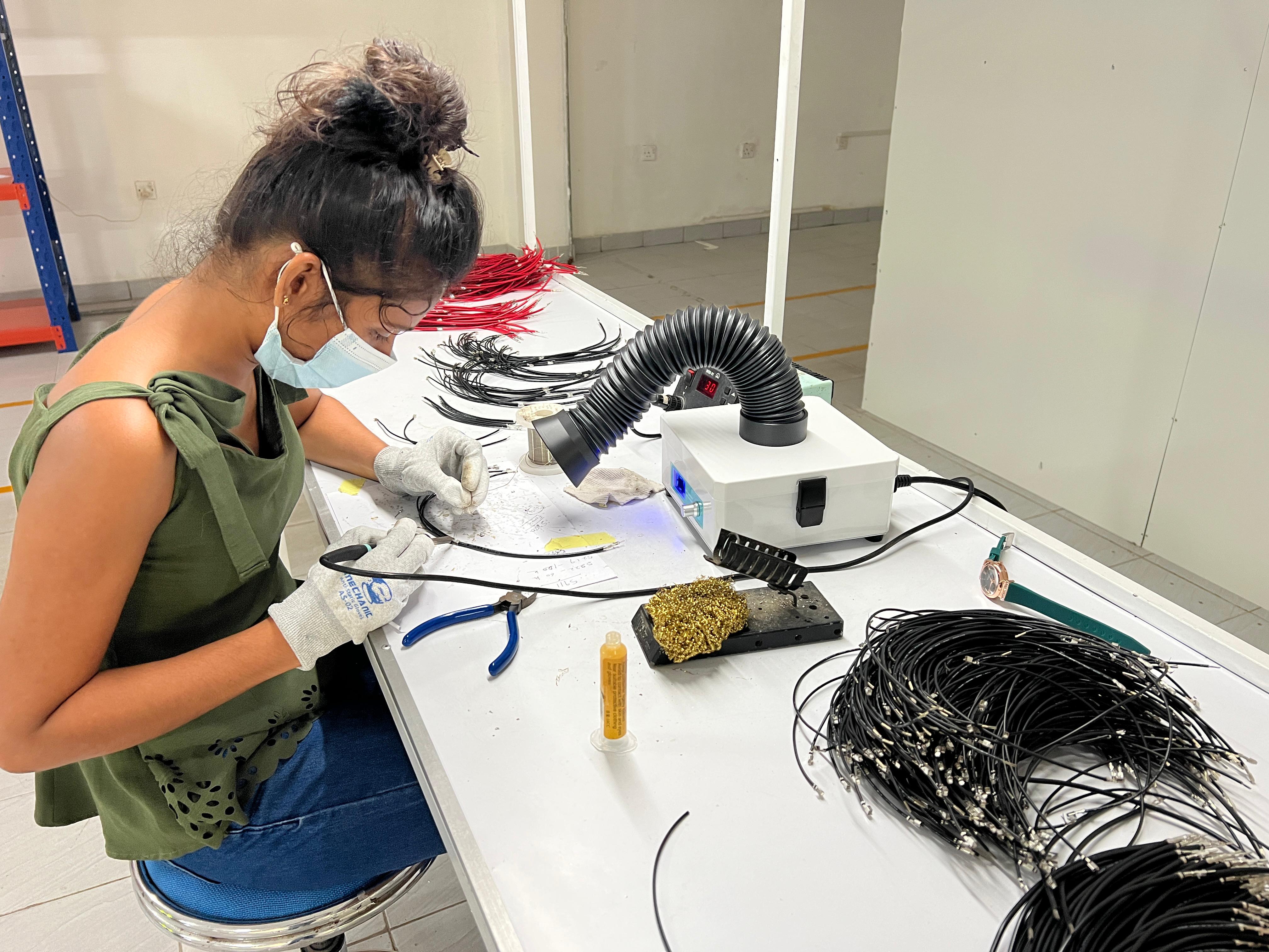 Technician soldering